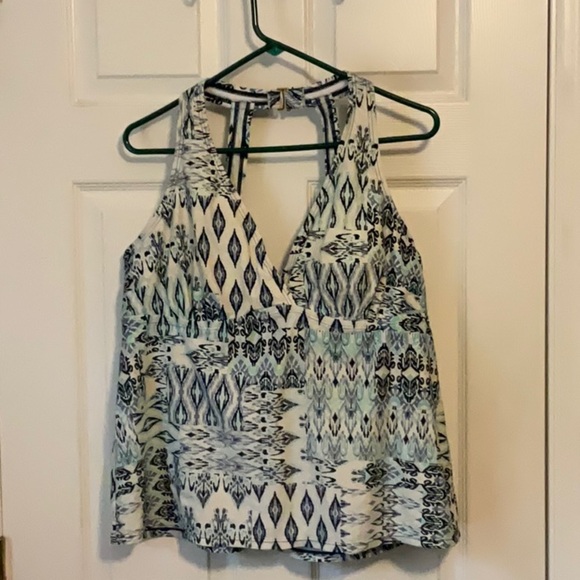 Island Wave Women’s Blue Paisley Print Underwire Slimming Tankini Top Size M - Picture 1 of 12
